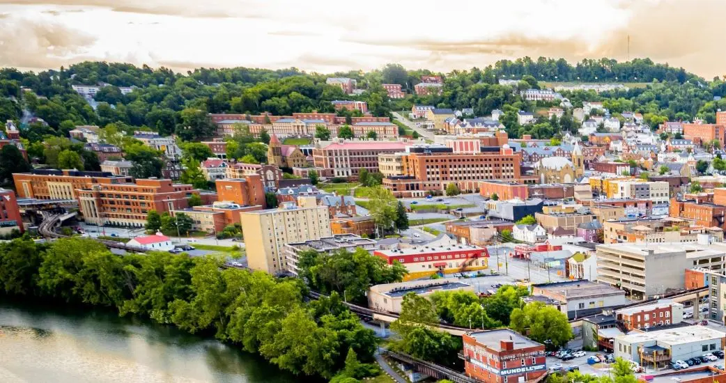 Scenic townscape with lush greenery