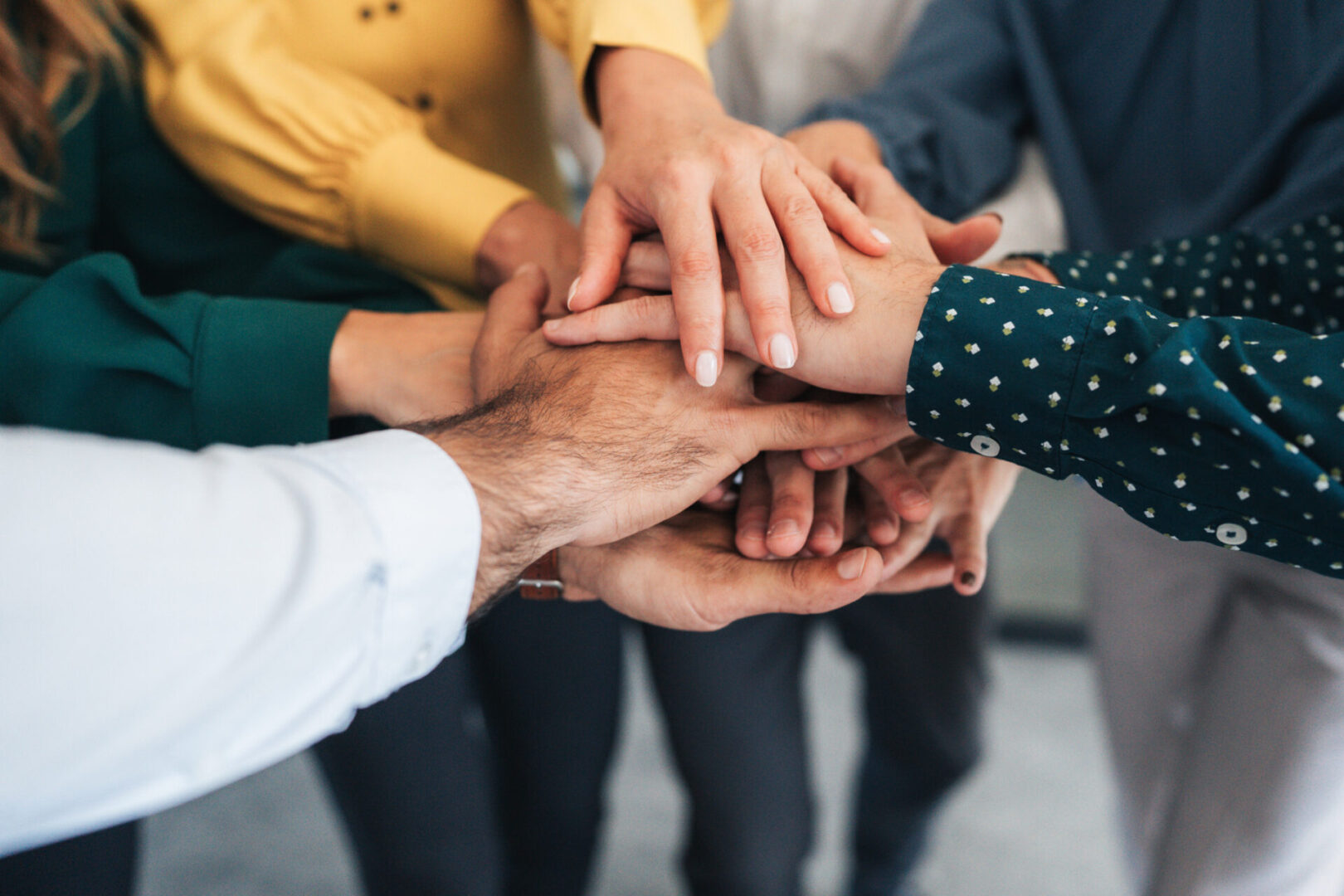 Hands joined in teamwork